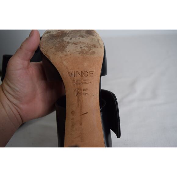 VINCE Two-Piece Leather Ankle Wrap Pointy Toe 'Capri' Pump in Black 10 - Picture 7 of 10